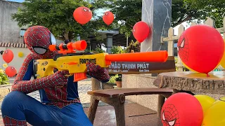 Ku Nhan NERF : Người Nhện Bắn Súng - SPIDER MAN Popping Balloons