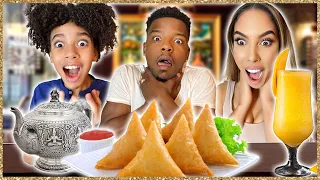 Trying INDIAN food for the FIRST time *HE CHOKES* | The Beverly Halls