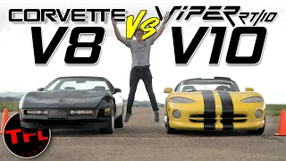 American Icons DRAG RACE! How Mighty Is the Dodge Viper RT/10 Against the Classic Chevy Corvette?