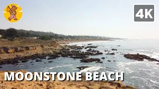 4K Moonstone Beach Boardwalk Cambria Walking Tour | 🔊 Binaural Sound