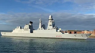 Italian destroyer ITS Andrea Doria arrives in Portsmouth