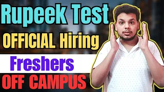 Rupeek Sending Assessments | OFF Campus Hiring | 2024 , 2023 , 2022 Batch Hiring | Fresher Jobs