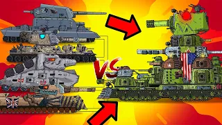 Steel Resistance KV-44 USA / Mega Monsters VS Mega BOSS - Cartoons about tanks