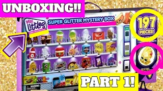 UNBOXING Shopkins Real Littles 197 Piece Super Glitter Mystery Box Blind Bag Part 1
