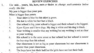 Class_5 Review Exercises Lesson-1 Myanmar Textbook Grade-6 By Rohingya Online Education Class