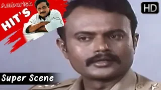 Dr.Ambarish Movies - Police checks Ambarish's room kannada scenes | Yelu Suthina Kote Kannada Movie