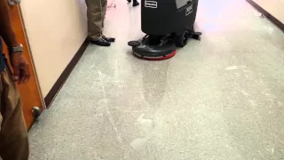 Waxie demo with Nilfisk Advance SC500 REV scrubber