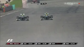 Lewis Hamilton overtake on Nico Rosberg Malaysian GP 2013