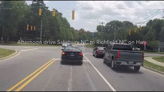 NORTH CAROLINA BACKROADS - Afternoon drive on Hwy 52 Salisbury NC to Richfield NC - ASMR