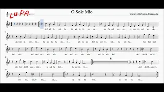 O sole mio - Karaoke - Flauto dolce  - Spartito - Note - Canto - Instrumental - Musica
