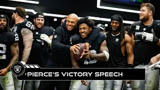 Coach Pierce's Locker Room Victory Speech vs. Giants | Raiders | NFL