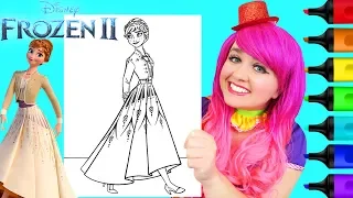 Coloring Queen Anna Frozen 2 Disney Coloring Page Prismacolor Markers | KiMMi THE CLOWN