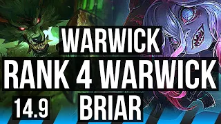 WARWICK vs BRIAR (MID) | Rank 4 Warwick, 6 solo kills, 6/2/7 | NA Master | 14.9