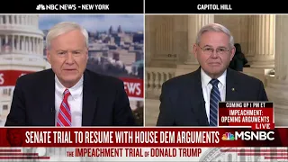 Menendez Discusses First Day of Impeachment Trial on MSNBC