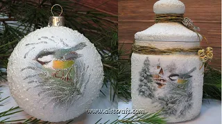 Snow Christmas tree ornaments baubles balls diy