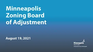 August 19, 2021 Zoning Board of Adjustment