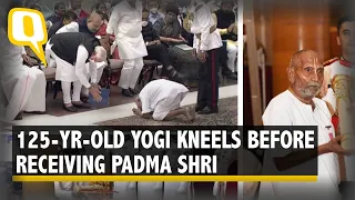 Watch | 125-Yr-Old Yoga Guru Swami Sivananda Kneels Before PM, President While Receiving Padma Shri