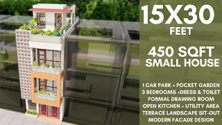 15X30 Feet | 450 sqft Small House with Modern Elevation | Tiny House Ideas | 4.5X9 Meter | ID-062