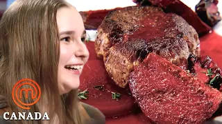 Beccy Stables Makes A Perfect Beef Sirloin In Auditions | MasterChef World