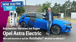 Opel Astra Elektro - Reichweiten-Härtetest bei 130 kmh und Regen - inkl. Ladekurve