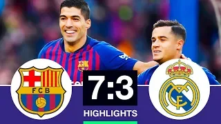 Barcelona vs Real Madrid 7-3 - Highlights (Last Matches) HD