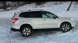 Subaru Forester winter climb hill and easy off-road