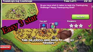 How to easily 3 stars the thanksgiving challenge in clash of clans