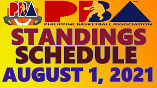 PBA GAME SCHEDULE & PBA STANDINGS I PHILIPPINE CUP SEASON 46 I AUGUST 01, 2021 INTERGA