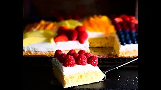 Patchwork-Kuchen, ein bunt gemischter Obstkuchen