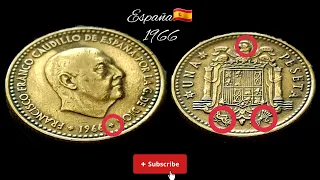 UNA - PESETA 1966 🇪🇸 España =1000,00€ #monedas #coleccionhf