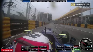 Onboard footage of Ferdinand Habsburg's last corner crash in the Macau GP