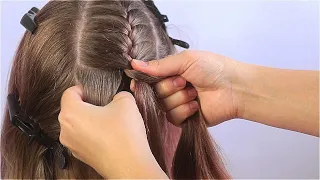 Легкая прическа для девочки / плетение кос / как еще можно заплести две косички