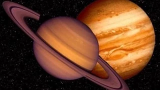 Планеты гиганты Солнечной системы: Юпитер и Сатурн.