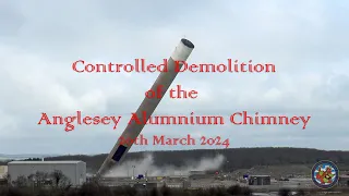 Controlled Demolition of the 450 ft tall Anglesey Aluminium Chimney.