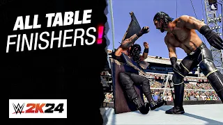 WWE 2K24 - Using every TABLE FINISHER in the game !!