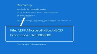 How to Fix " BootBCD "