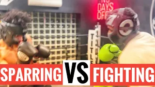 The difference between SPARRING and FIGHTING in the ring!!