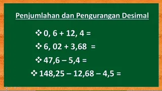 Penjumlahan dan Pengurangan Bilangan Desimal || kelas 5