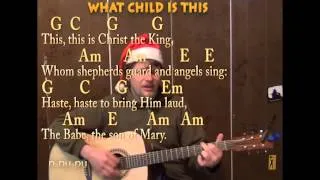 What Child Is This (Christmas) Strum Guitar Cover Lesson with Lyrics Chords Play and Sing