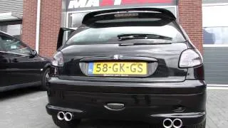 Peugeot 206 GTI duplex exhaust uitlaat  sportuitlaat by MAXIPERFORMANCE NL