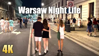 WARSAW 🇵🇱 NIGHTLIFE (YOU NEED TO SEE THIS) 4K HDR VIDEO WALKING TOUR IN POLAND