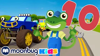 10 Trucks On The Road! | Gecko's Garage: Nursery Rhymes & Baby Songs | Kids Cartoons | Moonbug Kids