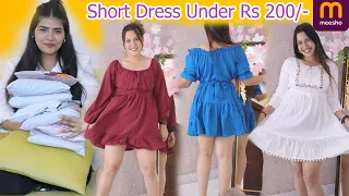 Huge MEESHO Short Dress Haul Under Rs 200/- 💕 | Cheap Price Dress Haul 😍 | Ding Dong Girls