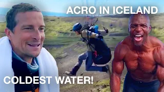 Terry Crews and Bear’s FREEZING Swim & Paragliding in Iceland - Best of Bear