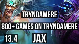 TRYNDAMERE vs JAX (TOP) | 1.7M mastery, 800+ games, 0/1/6 | KR Grandmaster | 13.4