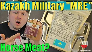 Kazakhstan Military MRE Review 🐴 24-HOUR RATION | Kazakh Armed Forces CANNED HORSE Taste Test