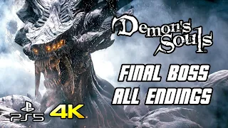 Demon's Souls Remake - Final Boss Fight, All ENDINGS, & Credits (PS5 Gameplay, 4K)