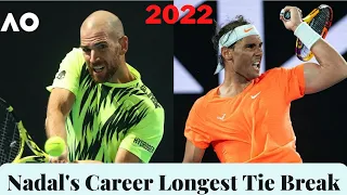 Rafael Nadal Career Longest Tie Break| AO 2022 | Rafael Nadal vs. Adrian Mannarino