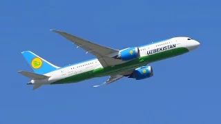 Uzbekistan Airways Boeing 787-8 Dreamliner [UK78702] Takeoff from Frankfurt Airport (FRA) [Full HD]