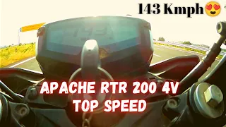 Apache 200 4V Top Speed Test @ 143kmph😍